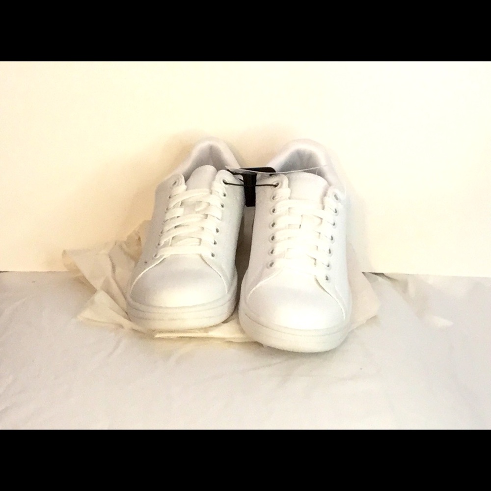 Bright white tennis shoes